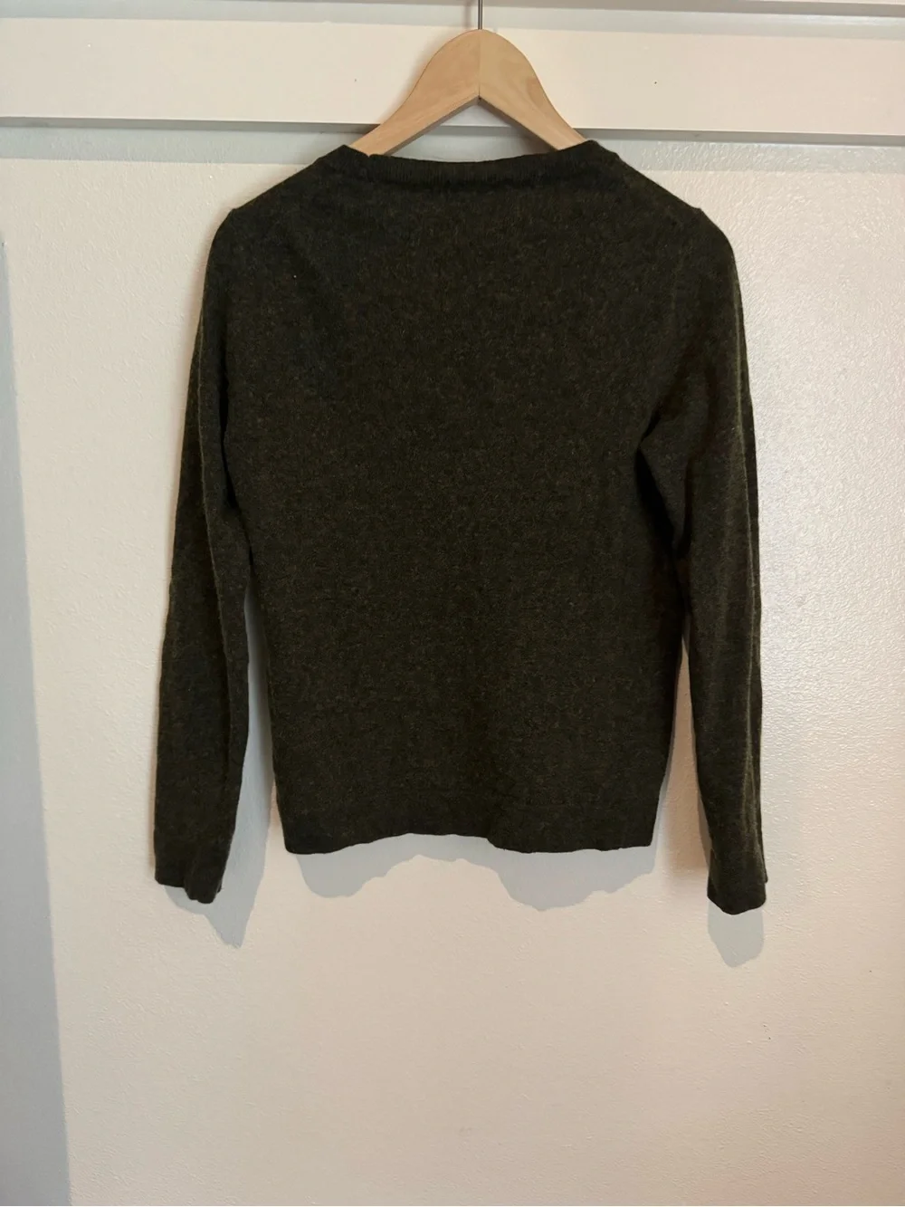 J.Crew Teddie Merino Wool Blend Sweater Medium Olive Green Crewneck Soft Classic